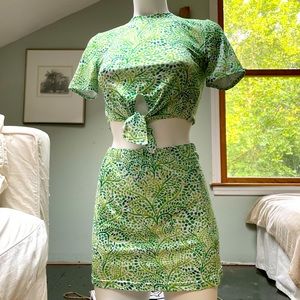 Solid & Striped Jill Cropped Top & Skirt XS